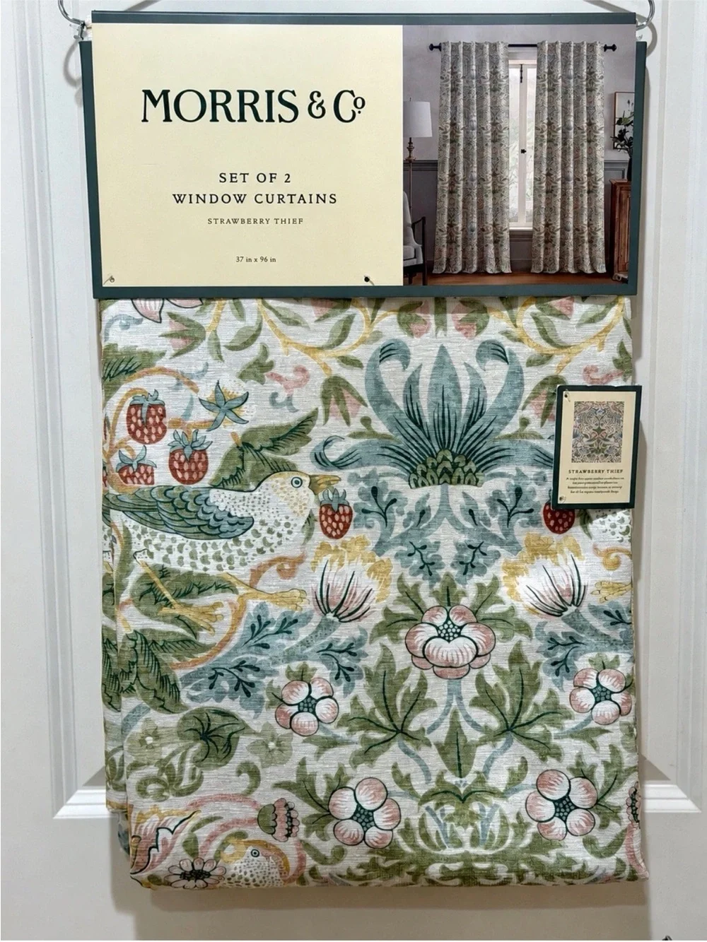WILLIAM MORRIS Curtain 2 panels 37X96